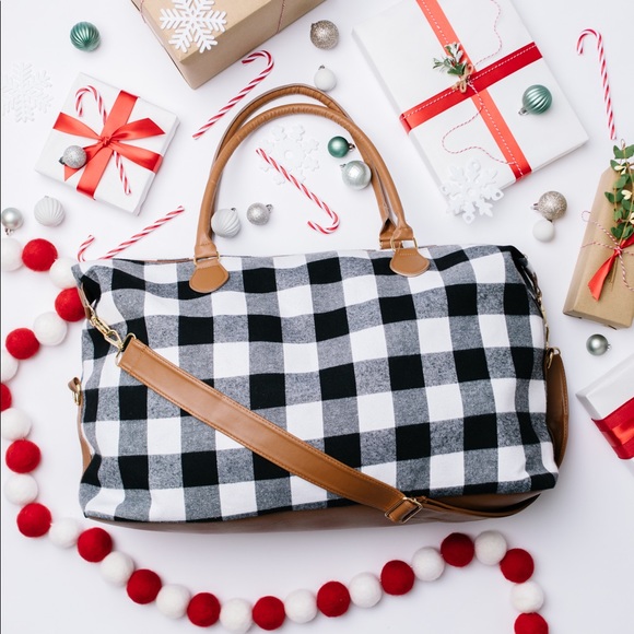 Dash of Pink Handbags - Buffalo Plaid Weekender Duffle Bag